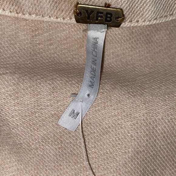 YFB NWT Zeplin Cotton Belted Jacket/ Shacket Dress Beige Downtown/ Clean Girl M - Picture 8 of 10